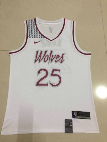 NBA 25 Rose Timberwolves Earned Maillot brodé